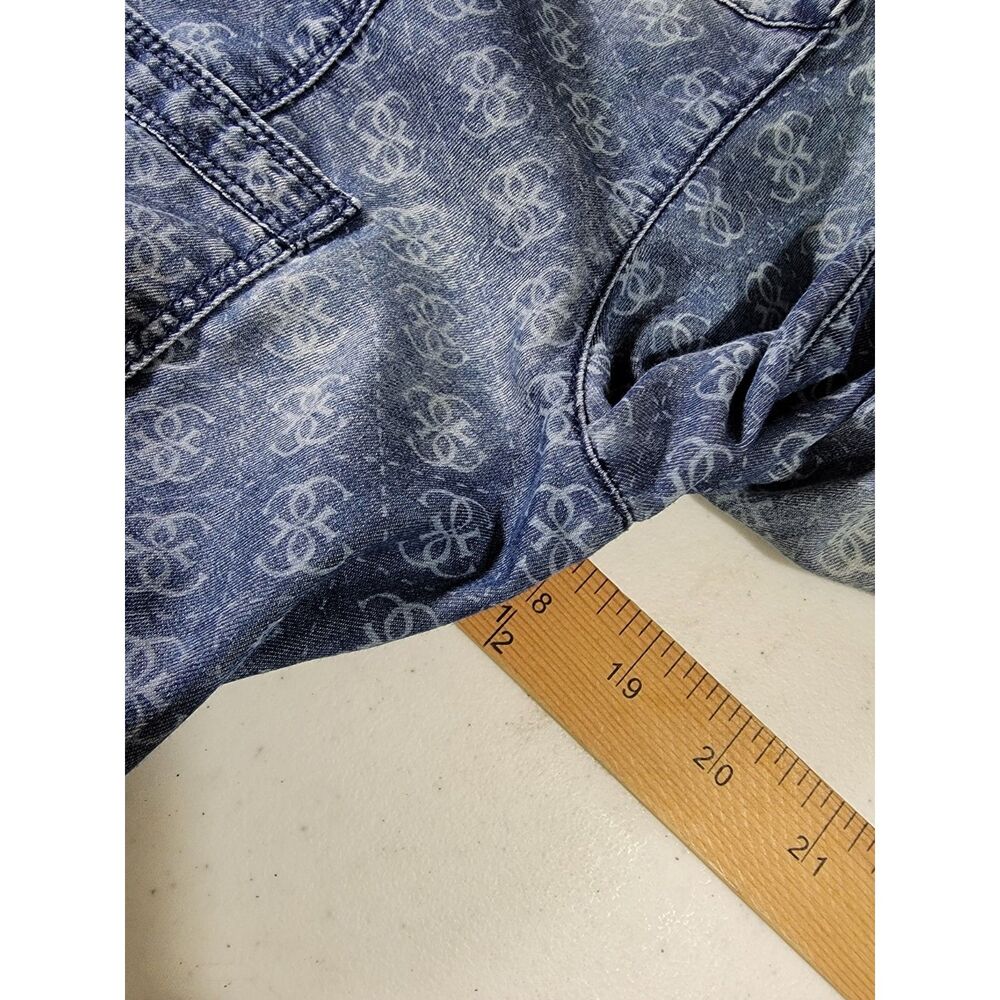 Guess Women's AOP All Over Print Long Sleeve Demin Jean Shirt - Small - Picture 4 of 6